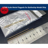 1/100 1/144 Scale Metal Flagpole Flag pole for Battleship Model Ship DIY Model