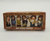 Vintage Ho Cheong Old World Figures 6 Pc Hand Painted Figurine Set w/ Box Model