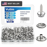 150 PCS Canvas Snap Fastener Tool Set Vutim Marine-Grade 3/8" Stainless Steel Model
