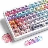 Rainbow Clear Keycaps 125 Keys MOA Transparent Jelly Fits 60/65/75/96% MX Model