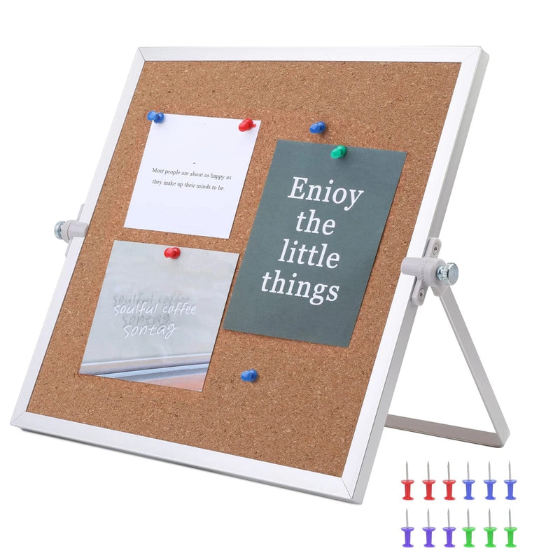 9.8¡Á9.8 Cork Board Bulletin Board, Double Sided Pin Board with Silver Aluminu... Model
