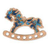 DIY Bead embroidery kit on wood Home Decor Horse Craft gift Model