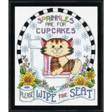 Design Works counted cross stitch kit "Wipe the Seat Cat", 20x25cm Model