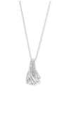 Diamond fan pendant necklace, 1/2 ct.t.w. sterling silver 18''lomg  1'' pendant Charms