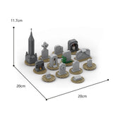 MOC-99491 Tiny Tombstones Model 232 Parts for Winter Village Theme Building Kit Model