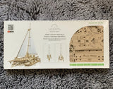 UGEARS Mechanical Wooden Model Trimaran Merihobus Sailboat DIY Kit Model