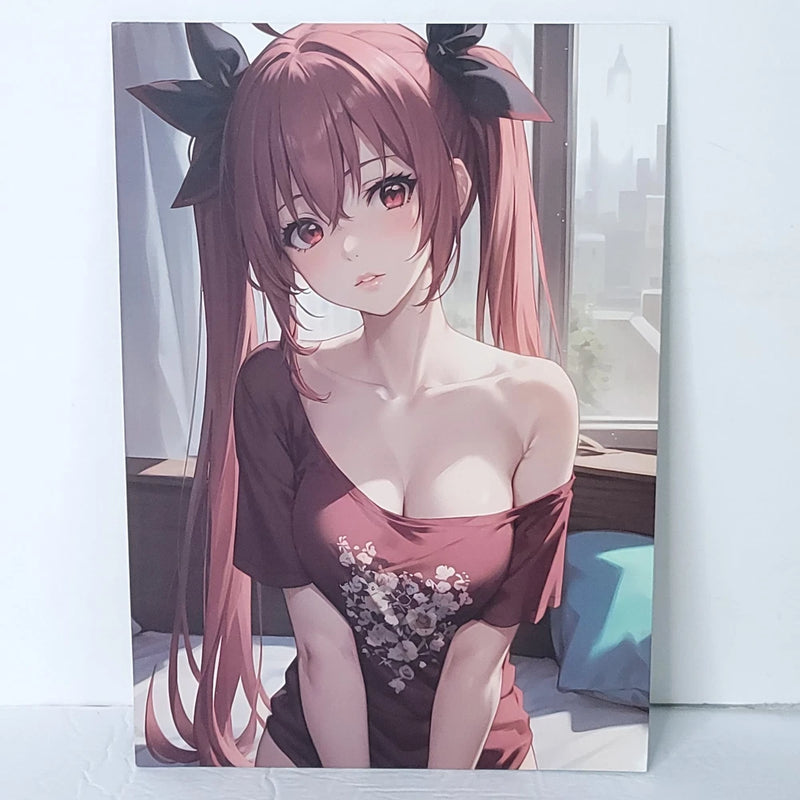 Itsuka Kotori Double Sided Girl Oversize Waifu Card A4 Wall Art Board 11" x 8.5" Model