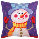 CdA stamped cross stitch kit cushion "Cheerful snowman" 5389, 40x40cm, DIY Model
