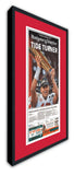 11x22 Newspaper Frame With Red and White Double Mat Model