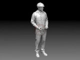 Cix Models 1/24 75mm Mechanic #2 w/Beret Standing w/Wrench Spanner CIXMBIG24011 Model