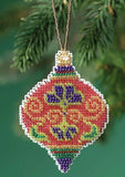 DIY Mill Hill Crimson Cloisonne Christmas Bulb Bead Cross Stitch Ornament Kit Model
