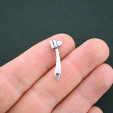 8 Reflex Hammer Charms Antique Silver Tone 2 Sided - SC2372 Charms