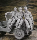 1/35 Resin Figure WWII British SAS 1/4 Ton Patrol Car Crews 3 Figures Unpainted Model