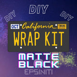 Daffodil Yellow Gloss California Plate Wrap DIY Kit Matte Black Model