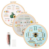 3 Pack Embroidery Kit Flowers Animal for Beginners Adults Sewing Model