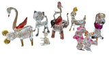 Vintage Crystal Pets Plastic Figurine Ornaments Miniatures Lot Set of 8 Animals. Model