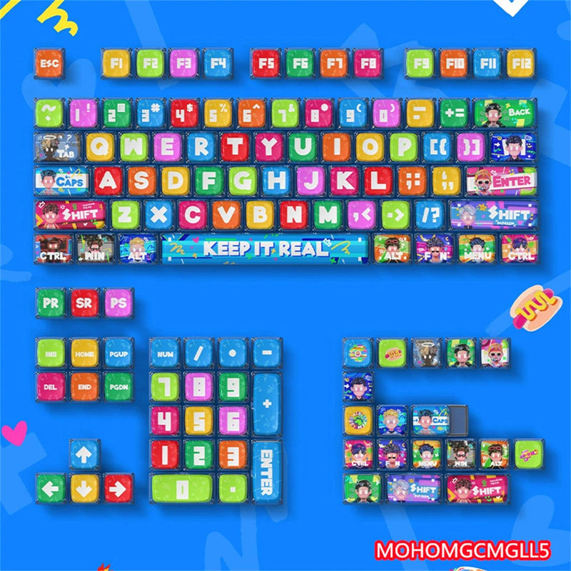 RAPPER Theme PBT Keycaps 122 keys Set MDA for Mechanical Keyboard Youth Gift New Model