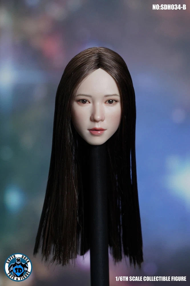 Super Duck SDH034B 1/6 Asia Girl Head Carving Model Toys Model