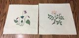 LOT OF 2 COUNTED CROSS STITCH PANELS / FLOWERS / APPROX 13" X 13" Model