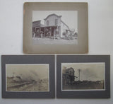 Antique Small American Midwest Town Dirt Roads Photographs on Board | Kansas? Model