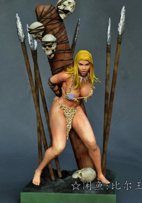 Resin Fantasy Beauty Girl Female Warrior Unpainted Unassembled 3 Scales Model
