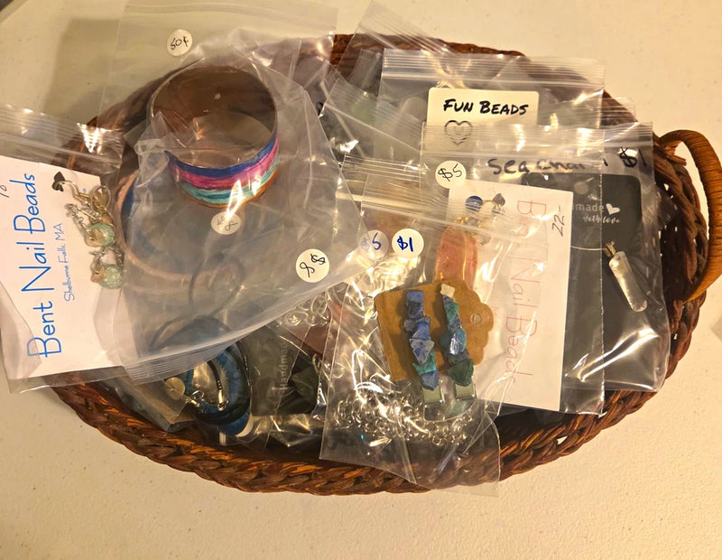 46 piece lot Assorted Jewelry Making Lot: Beads, Charms, Wire & Findings, rings Charms