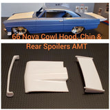 Resin Cowl Hood, Chin Spoiler & Rear Spoiler Wing for '66 Nova AMT 1/25 Model