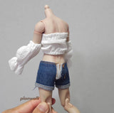 1Set Female Strapless Oversleeves Shorts Model For 12" Action Figure 1/6 Custom Model