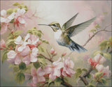 Hummingbird and Apple Flowers Counted Cross Stitch Kits Needlework Embroidery Model