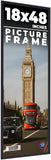 18x48 Frame Black Real Wood Picture Frame Width 0.75 inches | Interior Frame Dep Model