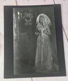 Vtg Horror Board Photo BRIDE WITH MONSTER Gothic @ 8x10 Front Cover Model