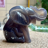 471 g  Natural Crystal Elephant Figurine Thanksgiving Stone Carving Art Model