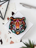 DIY Jewelry Make Beading Kit Pin Tiger Brooch Bead Embroidery Needlepoint Model