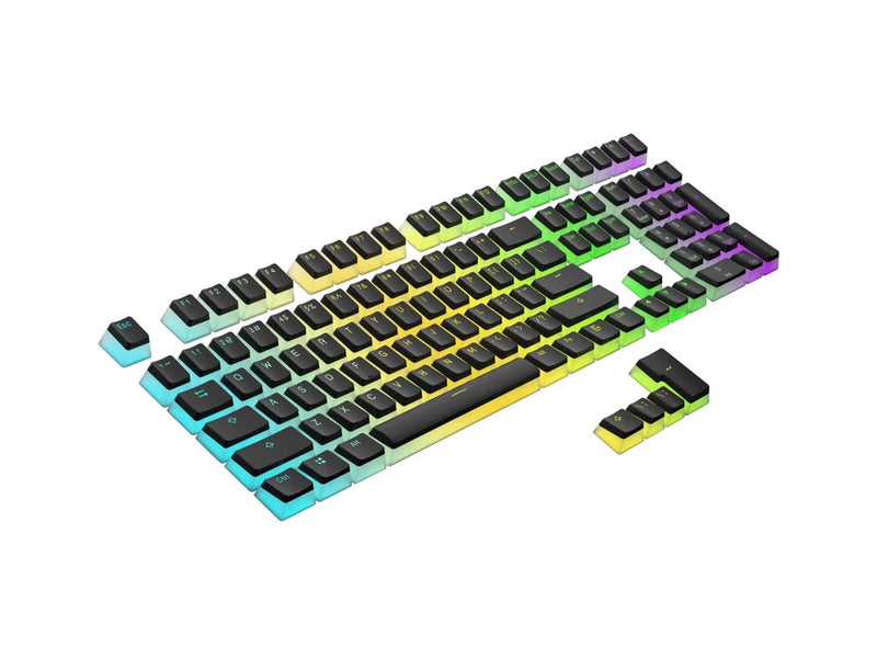 Pudding PBT Keycaps 112 Double Shot Translucent ANSI US ISO Layout OEM Black Model