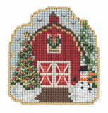 Winter Barn Cross Stitch Ornament Kit Mill Hill 2022 Winter Holiday Model