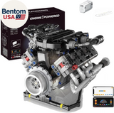 V8 Engine Building Kits That Runs with Motor - 715+Pcs Build Your Own Visible AP Model