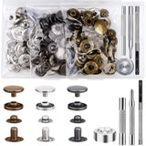 45 Set 15mm Leather Snap Fasteners Kit Stainless Steel Snaps with 4 Tools Model