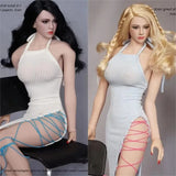 1/6 Scale Sexy Girl Sheath Dress Hang Neck Strap Hip Skirt Model Model