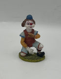Circus Clown Figurine Baseball Catcher Micena Statue Vintage Hand Painted Model