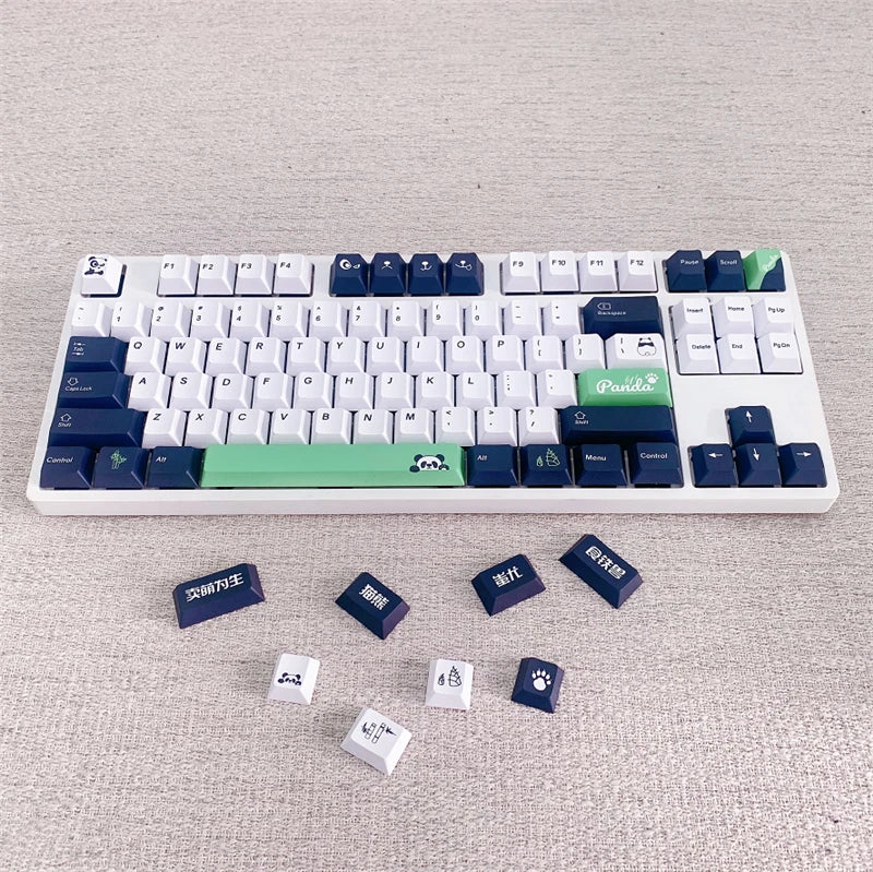 Panda Theme Kawaii  Keycap 130 Keys Cherry Profile PBT For MX Model