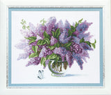 DIY Counted Cross Stitch Kit "Lilac in blooming" 15.7x13.0 in / 40.0x33.0 cm Model