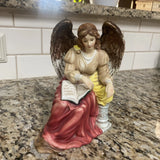 O¡¯WELL Porcelain Angel Figurine Seated Reading Bible/Book - 8¡± Model