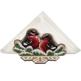 DIY Bead embroidery kit on wood Christmas Napkin Holder Craft gift needlework Model