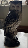 Decorative Owl Ornament/Figurine Perched on Tree Stump indoor Display Statue Model