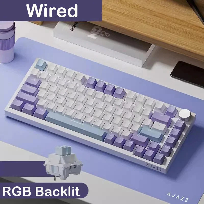 AJAZZ AK820 Mechanical Gaming Keyboard Gasket Mount RGB Hot-Swap PBT Keycaps Model