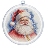 Luca-S counted cross stitch kit with hoop "Santa", 17x17cm, DIY Model