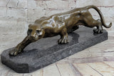 Large African Mountain Lion Leopard Cougar Bronze Art Deco Sculpture Figurine N Model