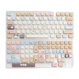 PBT Keycaps Sea Salt Kitten Theme 140PCS Keycap Set Heat Sublimated for Model