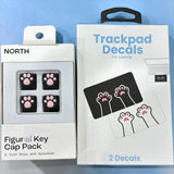 Cat Paw Figural Key Cap Pack & Laptop Trackpad Decals Set Model