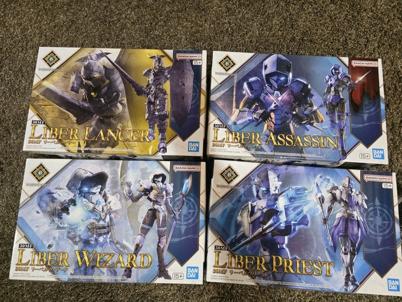 Bandai 30MF 30 Minutes Fantasy Liber Priest, Wizard, Assassin, & Lancer 1/144 Model